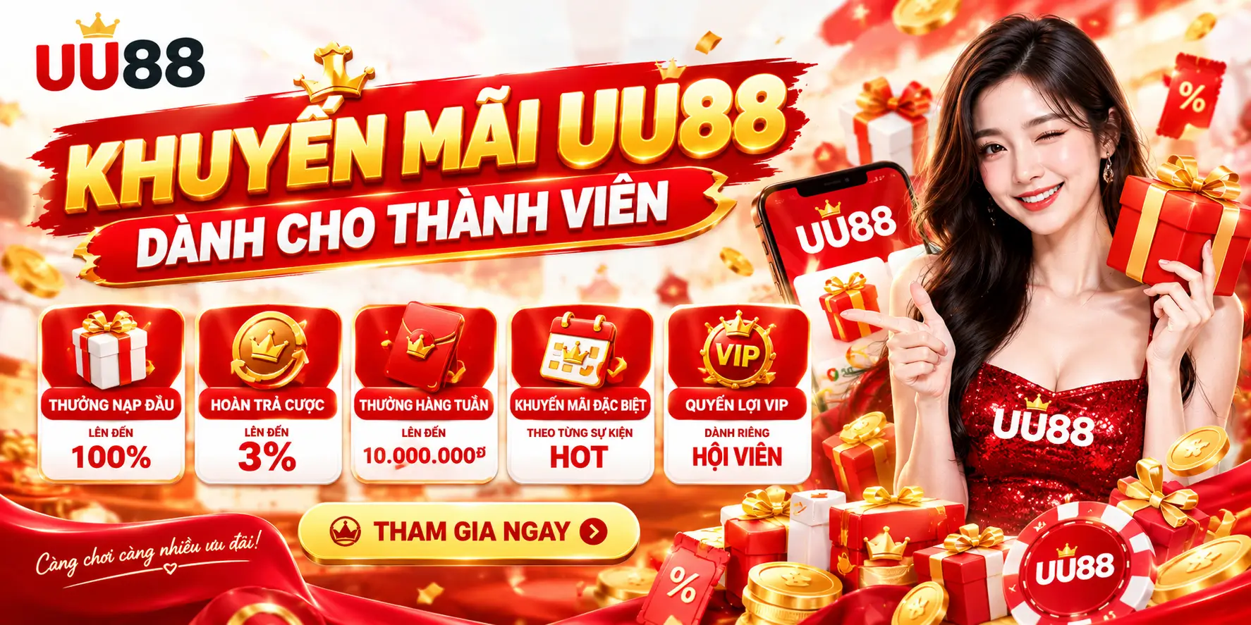 UU88 Khuyến mãi UU88 dành cho thành viên